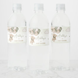 Rótulo De Garrafa De Vinho Chá de fraldas do Balão do Urso Verde