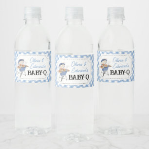 Rótulo De Garrafa De Vinho Chá de fraldas do CHURRASCO do Burger Azul