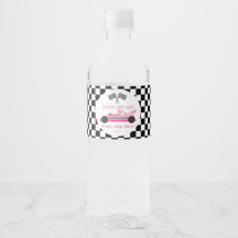 Chá de fraldas Pink Black Race Car Ready Set Go