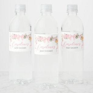 Rótulo De Garrafa De Vinho Chá de fraldas Pumpkin do Arco rosa