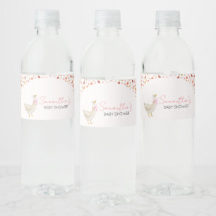 Rótulo De Garrafa De Vinho Chá de fraldas rosa-Bobo