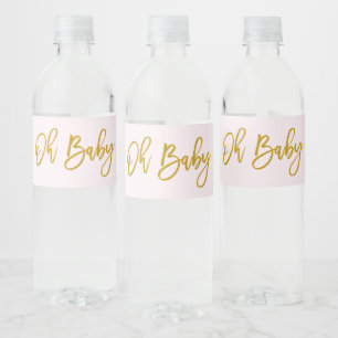 Rótulo De Garrafa De Vinho Chá de fraldas Rosa Oh Baby Girl 