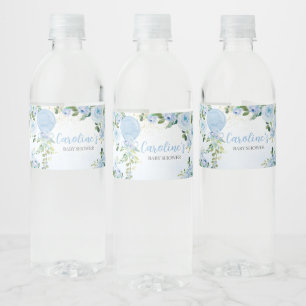 Rótulo De Garrafa De Vinho Chá de fraldas Verde-Balão-Azul