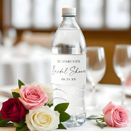 Rótulo De Garrafa De Vinho Chá de Noiva de Caligrafia Moderna Minimalista a T