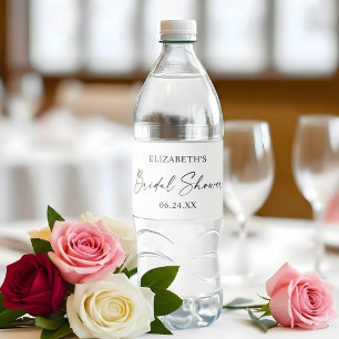 Rótulo De Garrafa De Vinho Chá de Noiva de Caligrafia Moderna Minimalista a T
