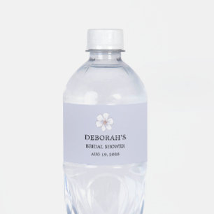 Rótulo De Garrafa De Vinho Chá de Noiva Floral Lilás