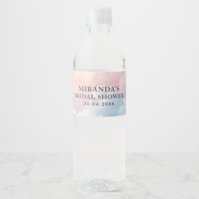 Rótulo De Garrafa De Vinho Chá de Noiva Nove Nuvens (Frente)