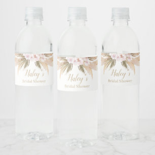 Rótulo De Garrafa De Vinho Chá de panela de aquarela Bohemiana Pampas
