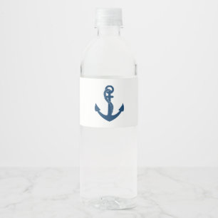 Rótulo De Garrafa De Vinho Chá de panela de Casamento de Praia de Anchor Mar