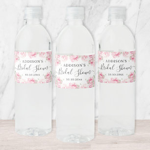 Rótulo De Garrafa De Vinho Chá de panela Elegante de Rosas de Aquarela