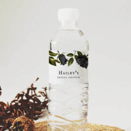 Rótulo De Garrafa De Vinho Chá de panela Floral Gótico Branco