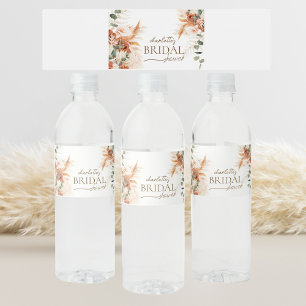Rótulo De Garrafa De Vinho Chá de panela Floral Minimalista Boho Chic