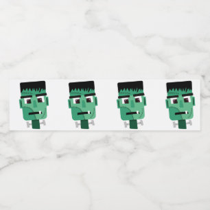 Rótulo De Garrafa De Vinho Chefe do Monstro do Frankenstein