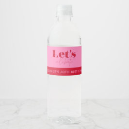 Rótulo De Garrafa De Vinho Chic Rosa Vermelho Vamos celebrar Aniversário 