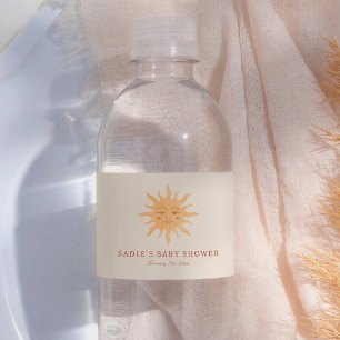 Rótulo De Garrafa De Vinho Chuva de Amor Vintage Sol Boho Baby Shower