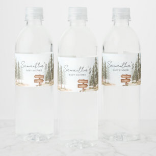 Rótulo De Garrafa De Vinho Chuva de Aventura para o Bebê no Tema Floresta
