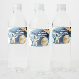 Rótulo De Garrafa De Vinho Chuva de Bebê Contagem Regressiva de Planetas da G