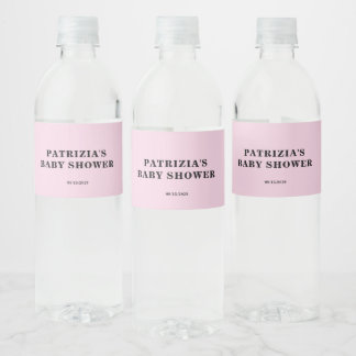 Rótulo De Garrafa De Vinho Chuva de Bebê Rosa
