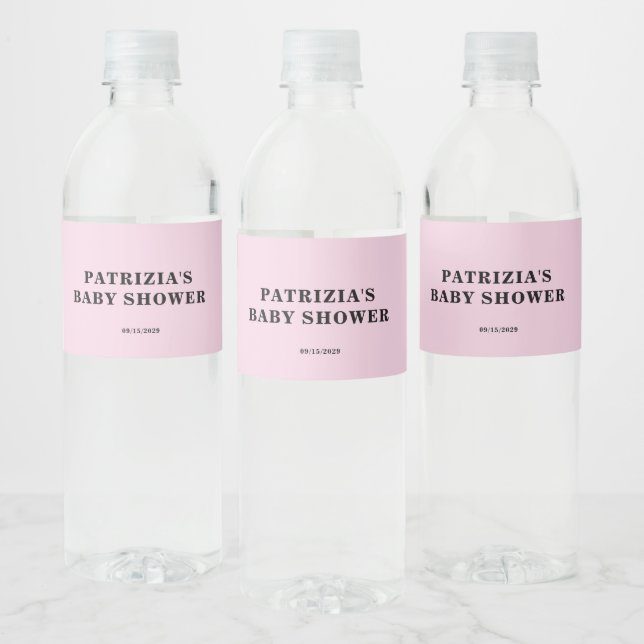 Rótulo De Garrafa De Vinho Chuva de Bebê Rosa (Garrafas)