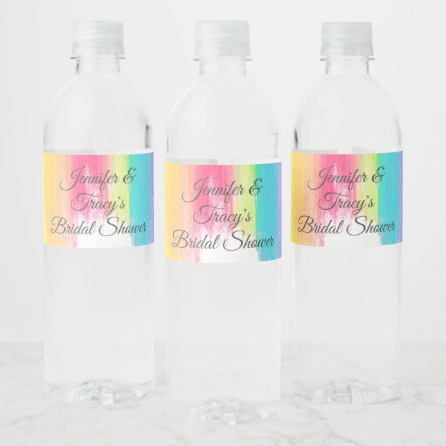 Rótulo De Garrafa De Vinho Chuva de Casamento Personalizada Lésbica Arco-Íris (Garrafas)