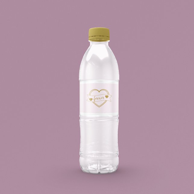 Rótulo De Garrafa De Vinho Chuva de Corações de Ouro Casamento (Criador carregado)
