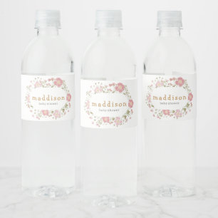 Rótulo De Garrafa De Vinho Chuva de Flores Silvestres Chá de Bebê Boho