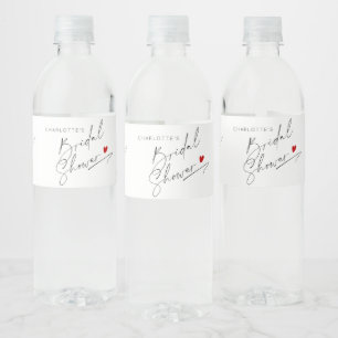 Rótulo De Garrafa De Vinho Chuva de noiva coração de roteiro moderno minimali