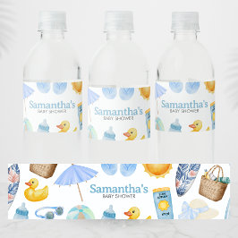 Rótulo De Garrafa De Vinho Chuva de Verão Chá de Bebê