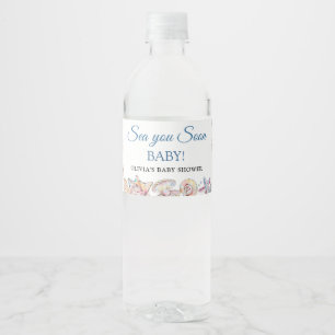 Rótulo De Garrafa De Vinho Chuveiro de Bebê Concha Mar Você Logo