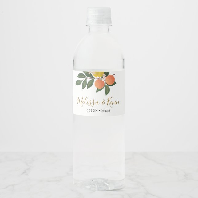 Rótulo De Garrafa De Vinho Citrus Orange e Lemons (Frente)