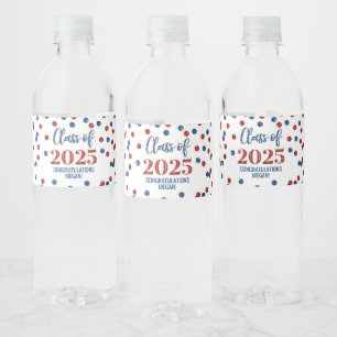 Rótulo De Garrafa De Vinho Classe Azul de Largura Vermelha de Graduação 2025