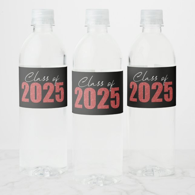 Rótulo De Garrafa De Vinho Classe de brilho vermelho de 2025 (Garrafas)