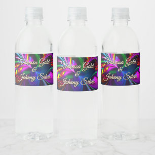 Rótulo De Garrafa De Vinho Clássico Moderno Elegante Padrão Floral #902 Casam
