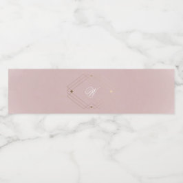 Rótulo De Garrafa De Vinho Clássico Monograma de Casamento Rosa Poeirento Dou