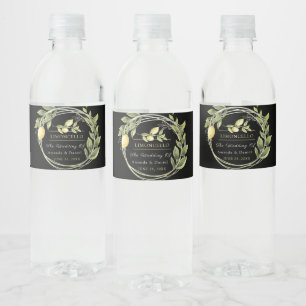 Rótulo De Garrafa De Vinho Coalho Aquoso Limoncello Verde Floral Garrafa Águ