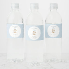 Rótulo De Garrafa De Vinho Coelho, Laço Azul, Bolinhas Azuis, Primeiro Aniver