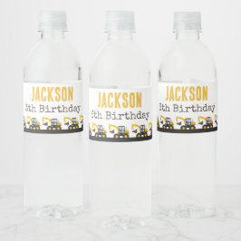 Rótulo De Garrafa De Vinho Construction Truck Birthday | Personalized Décor