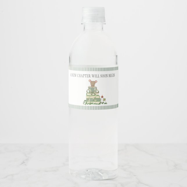 Rótulo De Garrafa De Vinho Convite de Chá de Bebê Um Novo Capítulo (Frente)