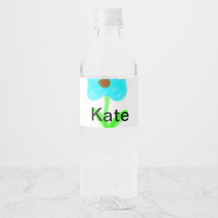 Rótulo De Garrafa De Vinho Cor de água verde azul adicione seu nome ao texto