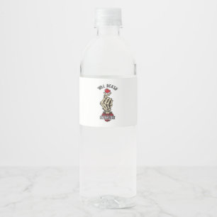 Rótulo De Garrafa De Vinho Coração de Esqueleto Até que a Morte Nos Separe