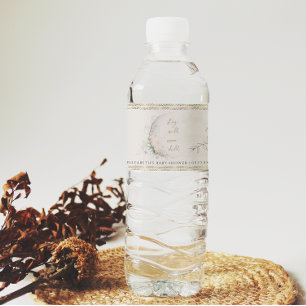 Rótulo De Garrafa De Vinho Criança da Lua   Chá de Bebê Boho Hippie