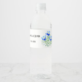 Rótulo De Garrafa De Vinho Crocus Azuis