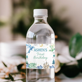 Rótulo De Garrafa De Vinho Cute Dragon Boy Birthday Water Bottle Label