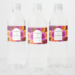 Rótulo De Garrafa De Vinho Dahlia Autumn Floral Wedding