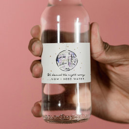 Rótulo De Garrafa De Vinho Dançamos Agora Preciso De Água Bola De Disco Água