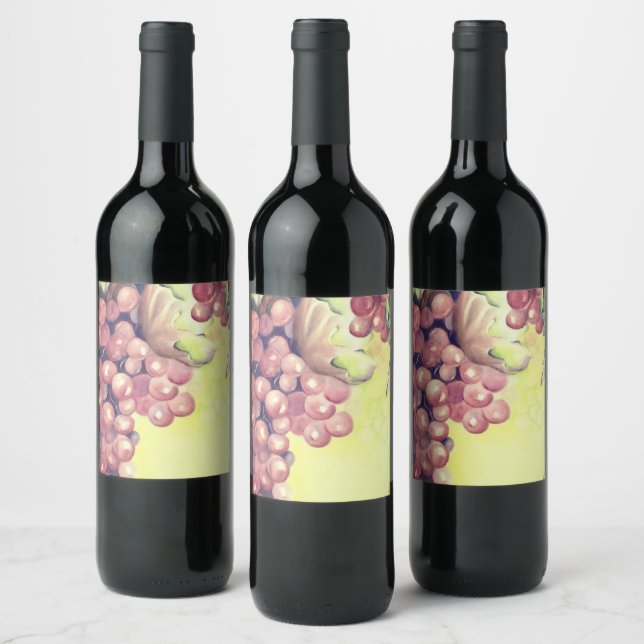 Rótulo de Garrafa de Vinho de Uvas | Estilo Vinhed (Garrafas)