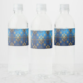 Rótulo De Garrafa De Vinho Decoração Azul de Feriado