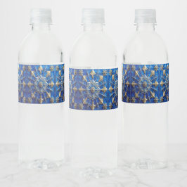 Rótulo De Garrafa De Vinho Decoração Azul de Feriado