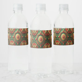 Rótulo De Garrafa De Vinho Decoração de Feriado Vermelho Verde