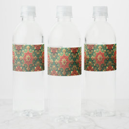 Rótulo De Garrafa De Vinho Decoração de Férias Vermelho Verde